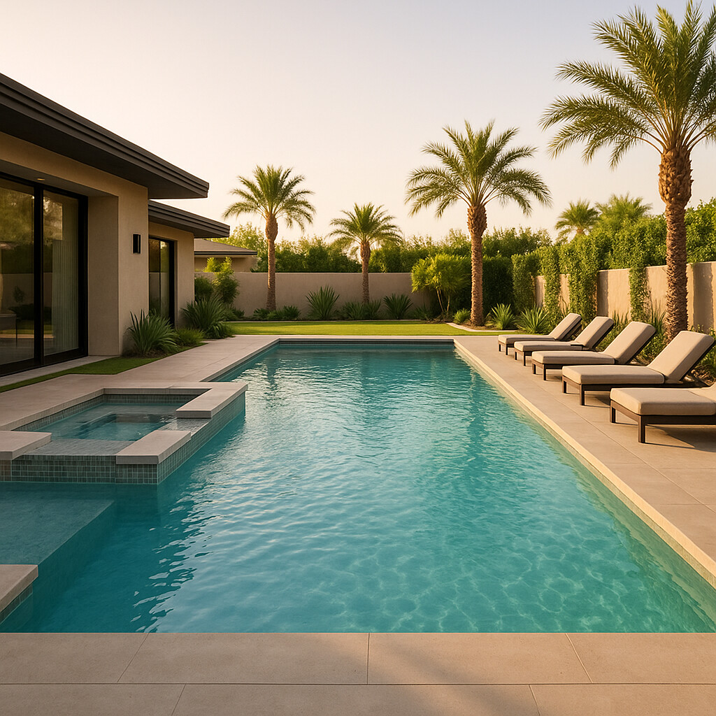 Luxury backyard pool